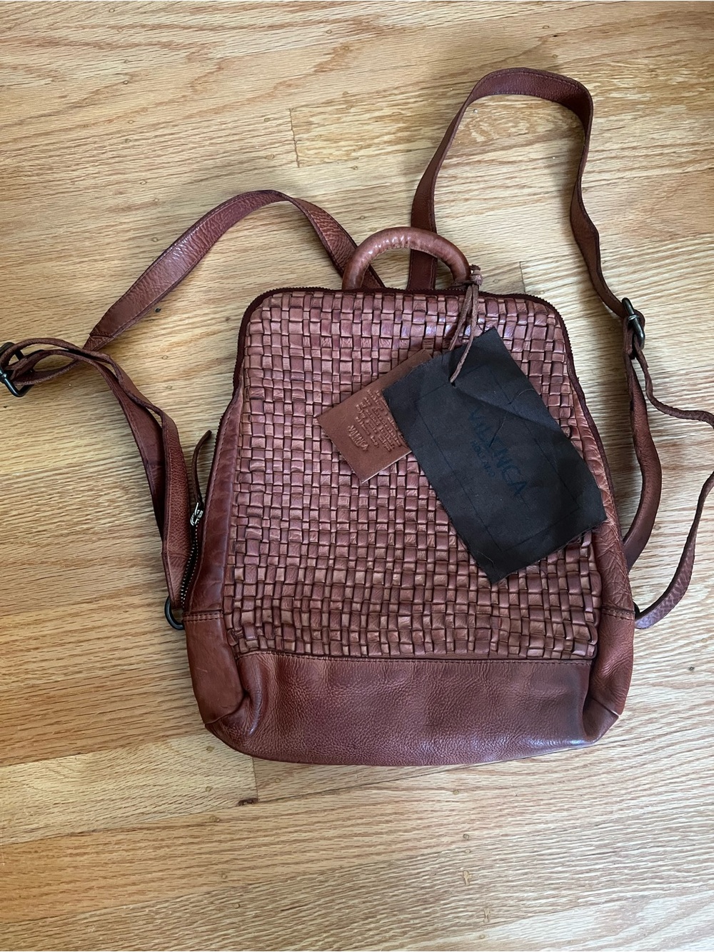 Vilenca Holland Woven Leather Backpack | New with Tags - Picture 5 of 11